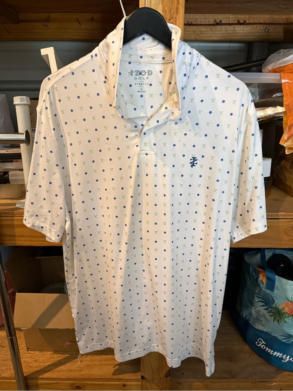 IZOD Golf Men's White Short-Sleeve Printed Polo